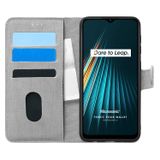 Microsonic Realme 6i için Kılıf Fabric Book Wallet Gri [Realme 6i ile Uyumlu Kılıf - Gri]