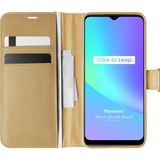 Microsonic Realme C25S Delux Leather Wallet Gold Kılıf