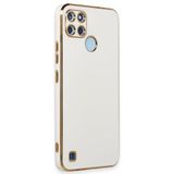 Microsonic Realme C25Y için Kılıf Olive Plated Beyaz [Realme C25Y ile Uyumlu Kılıf - Beyaz]