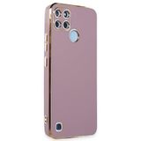 Microsonic Realme C25Y için Kılıf Olive Plated Lila [Realme C25Y ile Uyumlu Kılıf - Lila]
