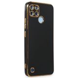 Microsonic Realme C25Y için Kılıf Olive Plated Siyah [Realme C25Y ile Uyumlu Kılıf - Siyah]