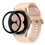 Microsonic Samsung Galaxy 4 44mm Tam Kaplayan Temperli Cam Full Ekran Koruyucu Siyah [Galaxy Watch 4 44mm ile Uyumlu Ekran Koruyucu]