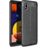 Microsonic Samsung Galaxy A01 Core Deri Dokulu Kırmızı Silikon Kılıf