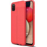 Microsonic Samsung Galaxy A02S Deri Dokulu Silikon Kırmızı Kılıf