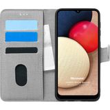 Microsonic Samsung Galaxy A02S Fabric Book Wallet Gri Kılıf