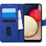 Microsonic Samsung Galaxy A02S Fabric Book Wallet Lacivert Kılıf