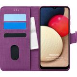 Microsonic Samsung Galaxy A02S Fabric Book Wallet Mor Kılıf
