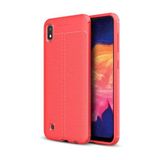 Microsonic Samsung Galaxy A10 Deri Dokulu Kırmızı Silikon Kılıf
