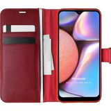 Microsonic Samsung Galaxy A10S Delux Leather Wallet Kırmızı Kılıf