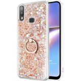 Microsonic Samsung Galaxy A10S Glitter Liquid Holder Gold Kılıf