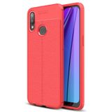 Microsonic Samsung Galaxy A10s için Kılıf Deri Dokulu Silikon Kırmızı [Galaxy A10s ile Uyumlu Kılıf - Kırmızı]