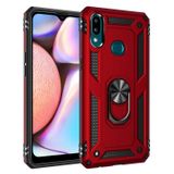 Microsonic Samsung Galaxy A10s için Kılıf Military Ring Holder Kırmızı [Galaxy A10s ile Uyumlu Kılıf - Kırmızı]