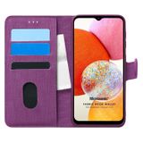Microsonic Samsung Galaxy A14 Fabric Book Wallet Mor Kılıf