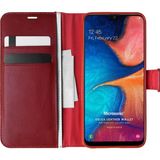 Microsonic Samsung Galaxy A20S Delux Leather Wallet Kırmızı Kılıf