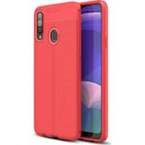 Microsonic Samsung Galaxy A20S Deri Dokulu Silikon Kırmızı Kılıf
