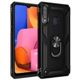 Microsonic Samsung Galaxy A20s için Kılıf Military Ring Holder Siyah [Galaxy A20s ile Uyumlu Kılıf - Siyah]