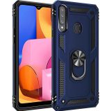 Microsonic Samsung Galaxy A20S Military Ring Holder Lacivert Kılıf