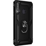 Microsonic Samsung Galaxy A20S Military Ring Holder Siyah Kılıf