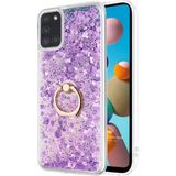 Microsonic Samsung Galaxy A21S Glitter Liquid Holder Mor Kılıf