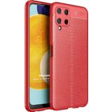 Microsonic Samsung Galaxy A22 4G Deri Dokulu Silikon Kırmızı Kılıf