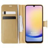 Microsonic Samsung Galaxy A25 Kılıf Delux Leather Wallet Gold [Galaxy A25 ile Uyumlu Kılıf - Gold]