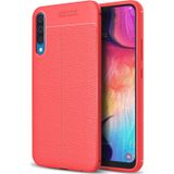 Microsonic Samsung Galaxy A30S Deri Dokulu Silikon Kırmızı Kılıf