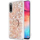 Microsonic Samsung Galaxy A30S Glitter Liquid Holder Gold Kılıf