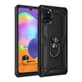 Microsonic Samsung Galaxy A31 Military Ring Holder Siyah Kılıf