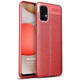 Microsonic Samsung Galaxy A32 4G Deri Dokulu Silikon Kırmızı Kılıf