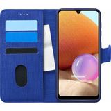 Microsonic Samsung Galaxy A32 4G Fabric Book Wallet Lacivert Kılıf