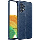 Microsonic Samsung Galaxy A33 5G Deri Dokulu Lacivert Cep Telefonu Kılıfı