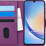 Microsonic Samsung Galaxy A34 Fabric Book Wallet Mor Kılıf