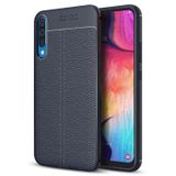 Microsonic Samsung Galaxy A50 Deri Dokulu Lacivert Silikon Kılıf