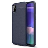 Microsonic Samsung Galaxy A51 Lacivert Deri Dokulu Silikon Kılıf