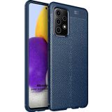 Microsonic Samsung Galaxy A52 Deri Dokulu Silikon Lacivert Kılıf