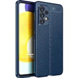 Microsonic Samsung Galaxy A53 5G Deri Dokulu Silikon Lacivert Kılıf