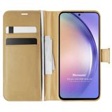 Microsonic Samsung Galaxy A54 Delux Leather Wallet Gold Kılıf