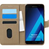 Microsonic Samsung Galaxy A7 2017 Fabric Book Wallet Gold Kılıf