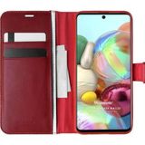 Microsonic Samsung Galaxy A71 Delux Leather Wallet Kırmızı Kılıf