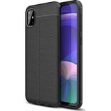 Microsonic Samsung Galaxy A71 Deri Dokulu Silikon Siyah Kılıf