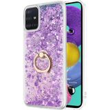 Microsonic Samsung Galaxy A71 Glitter Liquid Holder Mor Kılıf