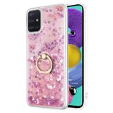 Microsonic Samsung Galaxy A71 için Kılıf Glitter Liquid Holder Pembe [Galaxy A71 ile Uyumlu Kılıf - Pembe]