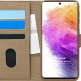 Microsonic Samsung Galaxy A73 5G Fabric Book Wallet Gold Cep Telefonu Kılıf