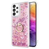 Microsonic Samsung Galaxy A73 5G Glitter Liquid Holder Pembe Cep Telefonu Kılıf