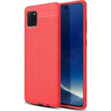 Microsonic Samsung Galaxy A81 Note 10 Lite Deri Dokulu Silikon Kırmızı Kılıf