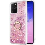 Microsonic Samsung Galaxy A91 Glitter Liquid Holder Pembe Cep Telefonu Kılıfı