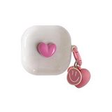 Microsonic Samsung Galaxy Buds 2 Kılıf Süslü Kalp Desenli Pembe