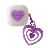 Microsonic Samsung Galaxy Buds 2 Pro için Kılıf Süslü Renkli Kalp Desenli Mor [Buds 2 Pro ile Uyumlu Kılıf - Mor]