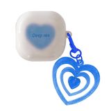 Microsonic Samsung Galaxy Buds 2 Pro Süslü Renkli Kalp Desenli Mavi Kılıf