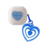 Microsonic Samsung Galaxy Buds FE Süslü Renkli Kalp Desenli Mavi Kılıf